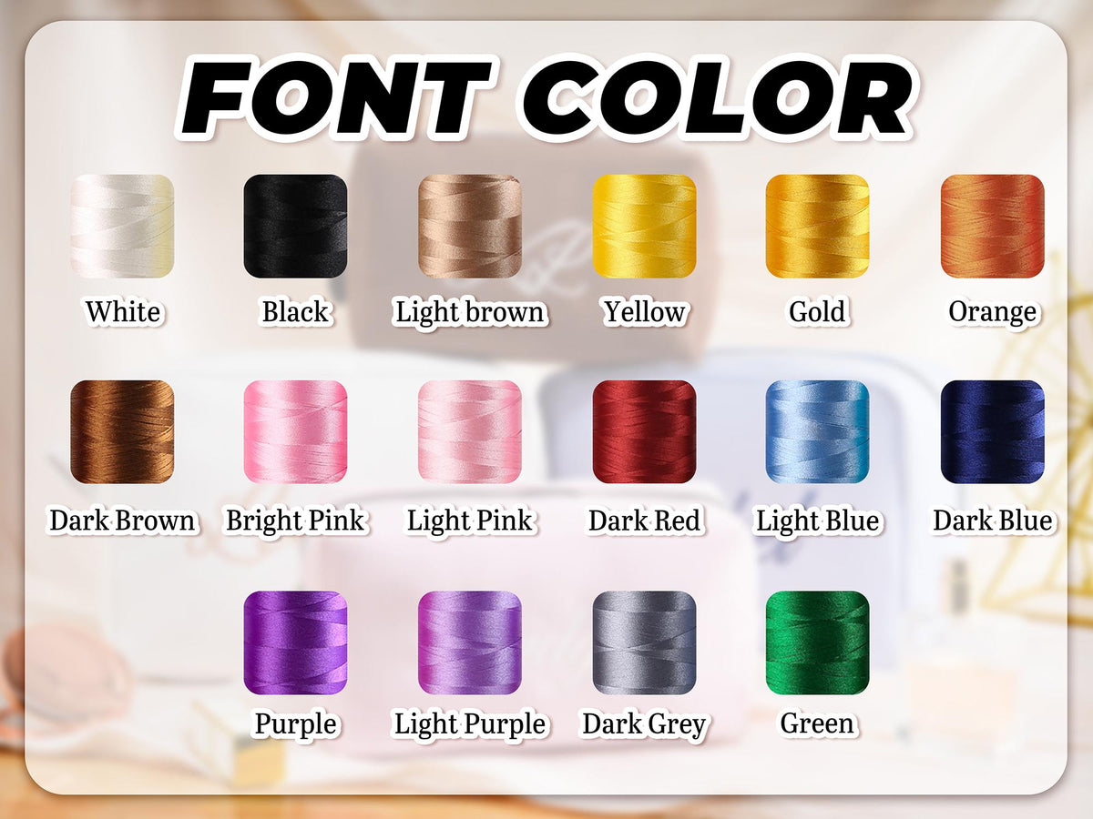 Personalized Name Embroidered Waffle Cosmetic Bag - Gift For Mom, Girlfriend, Women, Bridesmaid Gift LM32 899547