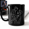 Custom Photo Dad With Kid Drawing Style Black Mug Gift For Birthday, For Dad HO82 894204