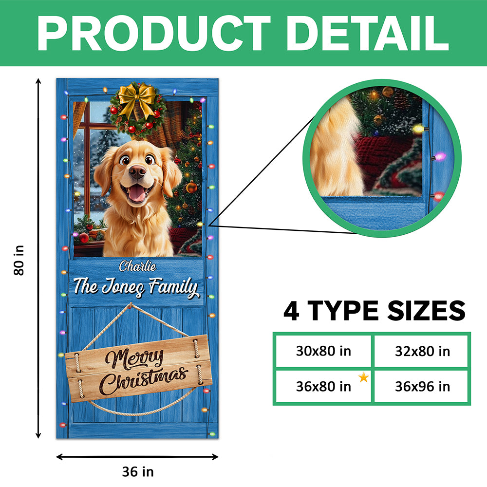 Custom Cute 3D Dog Merry Woofmas Christmas Decoration Door Cover LM32 897121