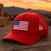 Patriotic American Flag Embroidered Trucker Hat HO82 902880