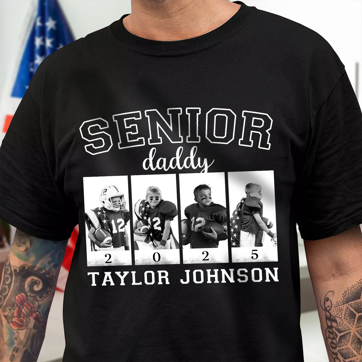 Custom Photo Senior Football Mama Dark Shirt Gifts For Football Mom, Football Lover CH07 899446