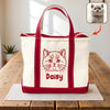 Custom Pet Face With Drawing Style Embroidered Monogram Beach Bag HO82 894244