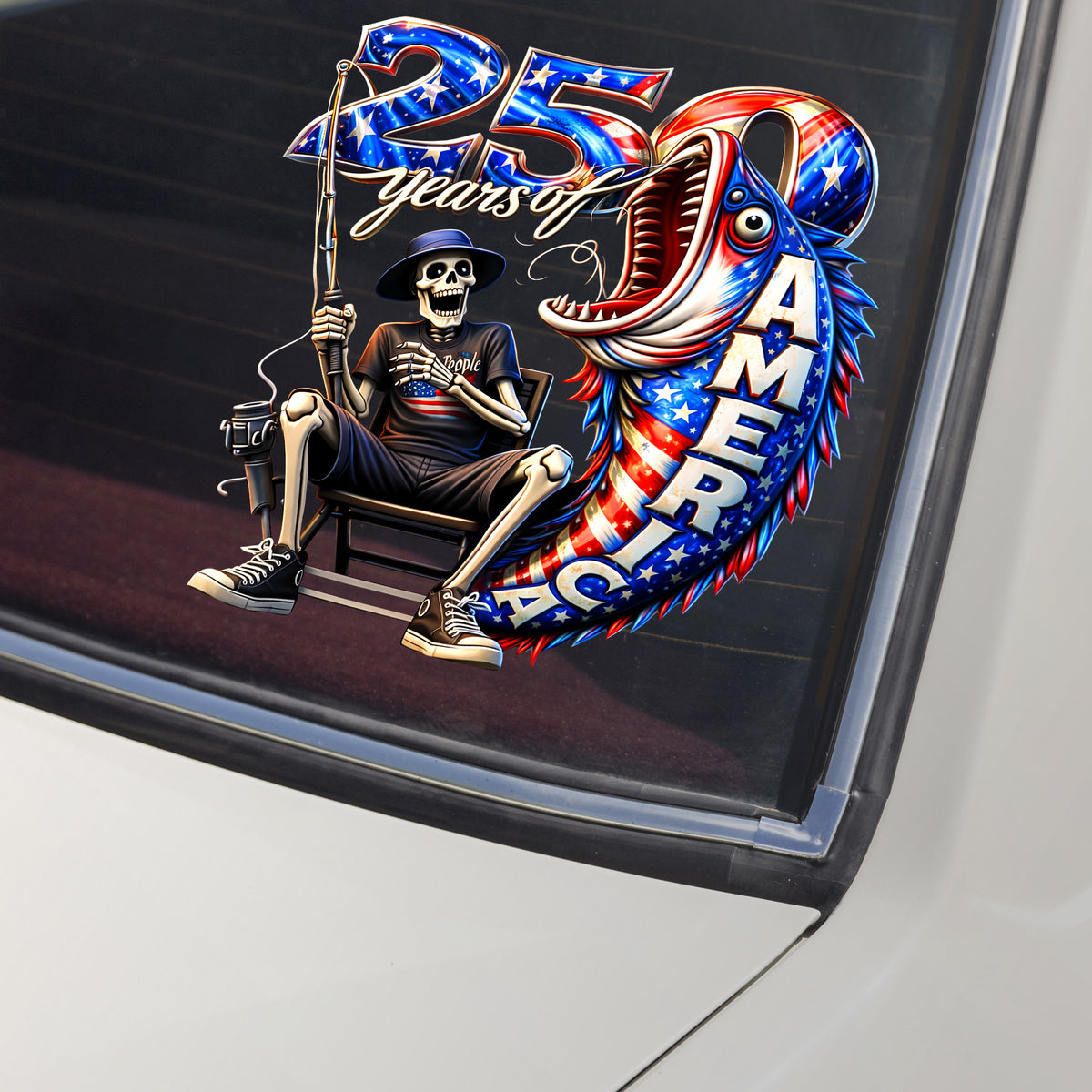 We The People Fisherman 250 Years Of Freedom Car America Window Decal Sticker LM32 899195