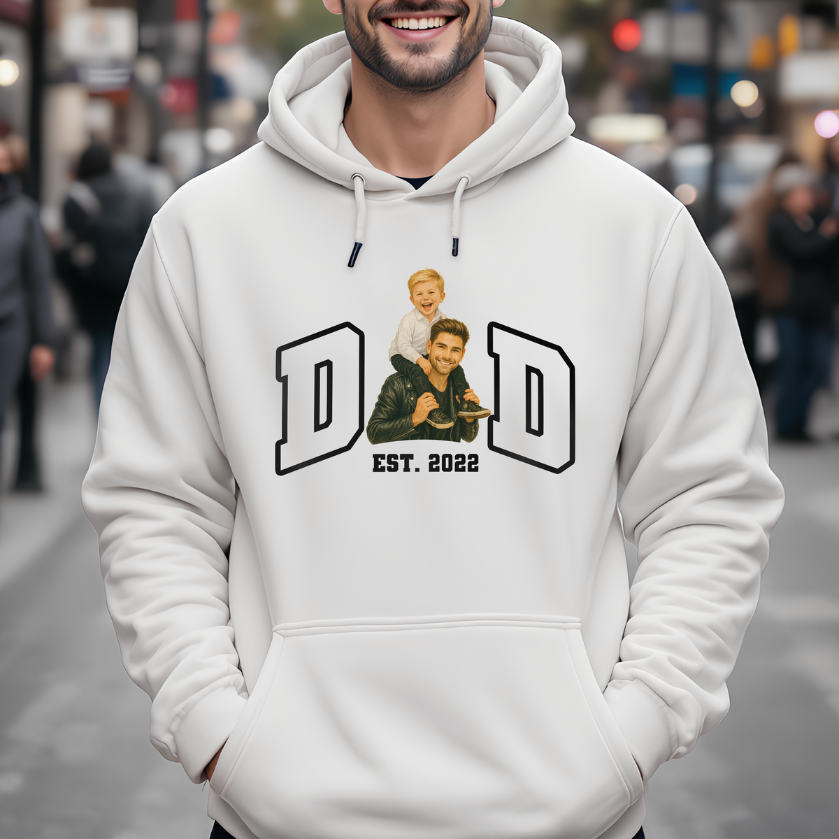 Custom Portrait Photo Dad Kid Play Together Bright Shirt LM32 893535