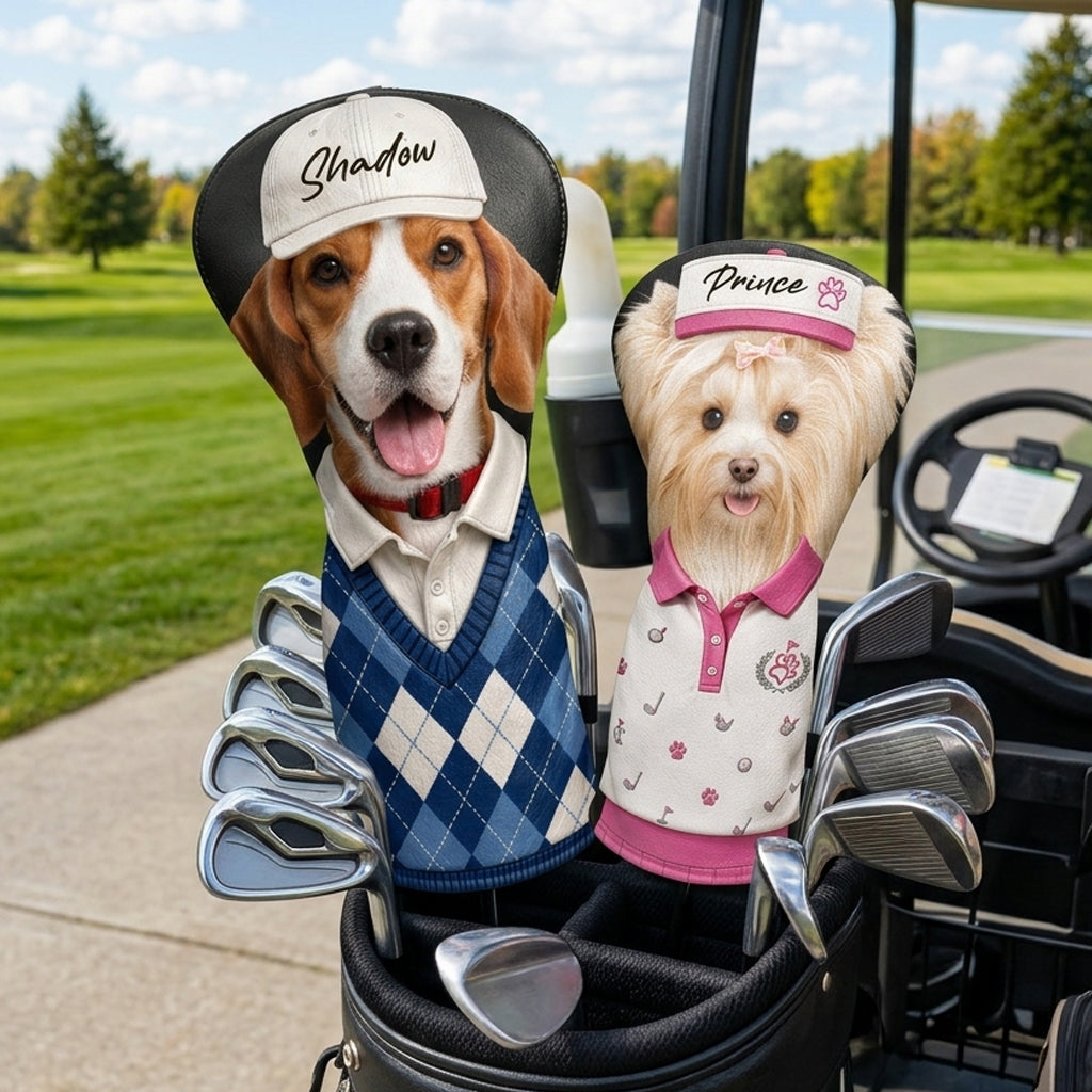 Custom Pet Photo Golf Head Cover, Golf Club Cover - Gift For Dog Cat Dad Mom, Golf Lovers HO82 902200