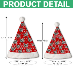 Custom Funny Cat Face Christmas Unique Santa Hat For Cat Lovers LM32 895343