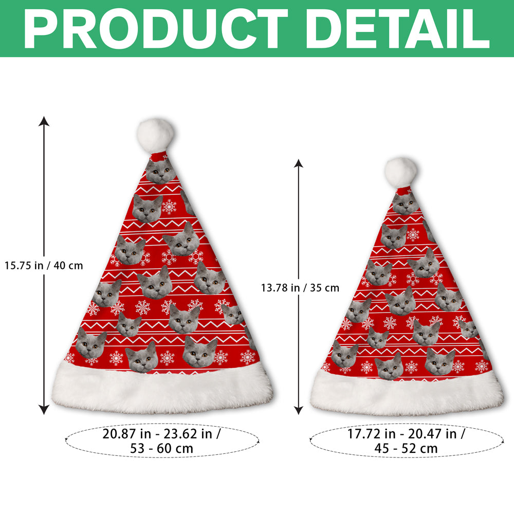 Custom Funny Cat Face Christmas Unique Santa Hat For Cat Lovers LM32 895343
