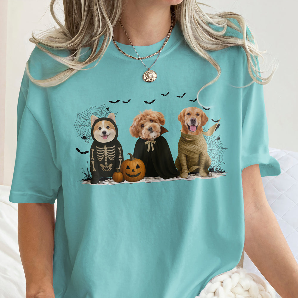 Custom Photo Gothic Halloween Comfort Shirt For Dog Lover TH10 896081