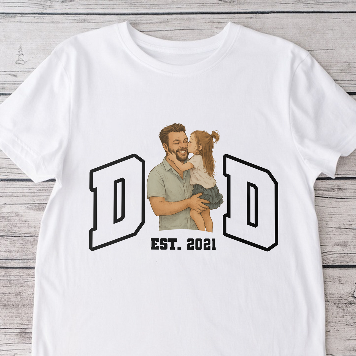 Custom Portrait Photo Dad Kid Play Together Bright Shirt LM32 893535