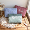 Personalized Name Embroidered Corduroy Makeup Bag - Gift For Mom, Girlfriend, Women, Summer Gift HO82 902190