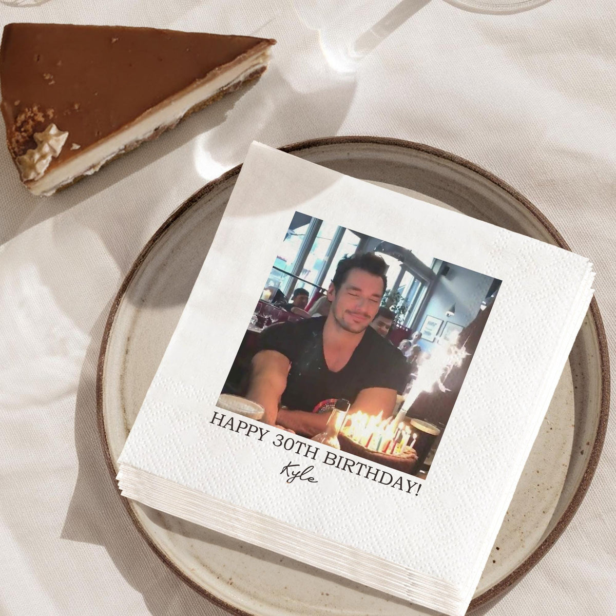 Custom Photo Napkins with Text - Personalized Cocktail Napkins for Birthday Party Decor LM32 899851