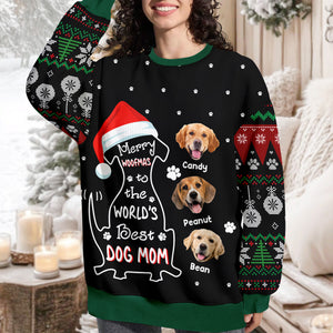 Custom Photo Merry Woofmas To The World Dog Ugly Sweater CH07 899464