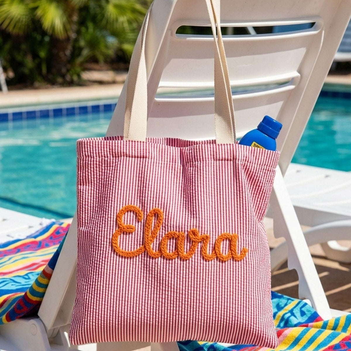 Personalized Beach Tote Bag Girls Trip - Summer Vacation Gift, Pool Bag for Women LM32 899819