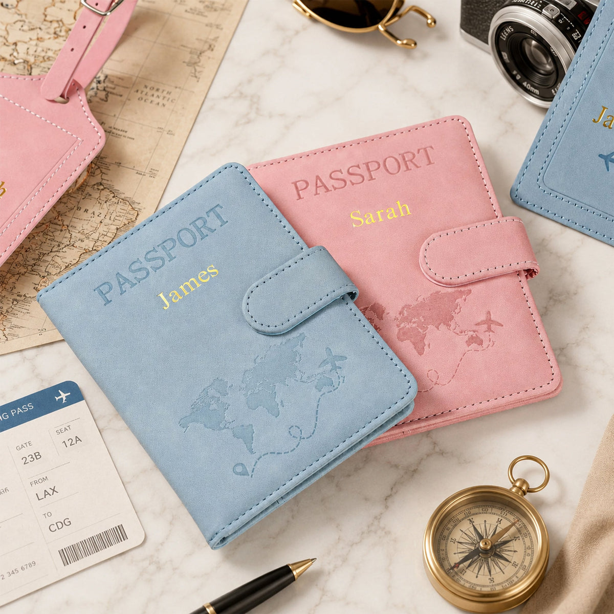Personalized Name Passport Holder & Luggage Tag Set for Travelers, Custom Travel Gift HA75 919086