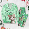 Custom Cat Name Life Is Better With Cats 3D Effect Pajamas LM32 895933