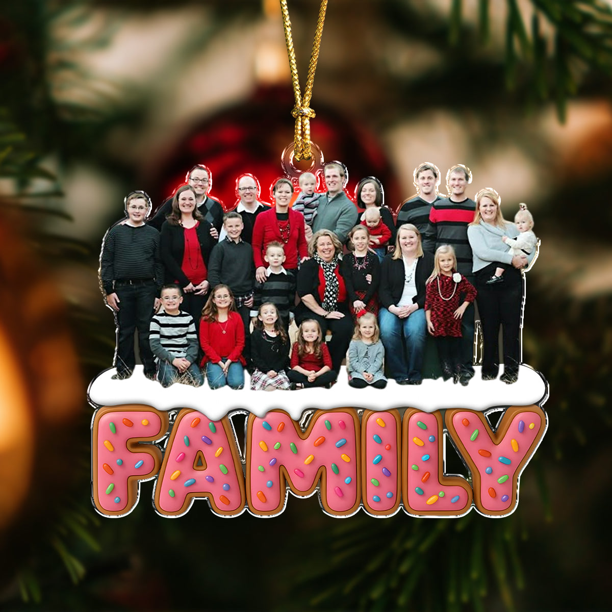 Custom Photo Sweet Family, Grandkids, Besties Acrylic Ornament Christmas Gift HA75 897922