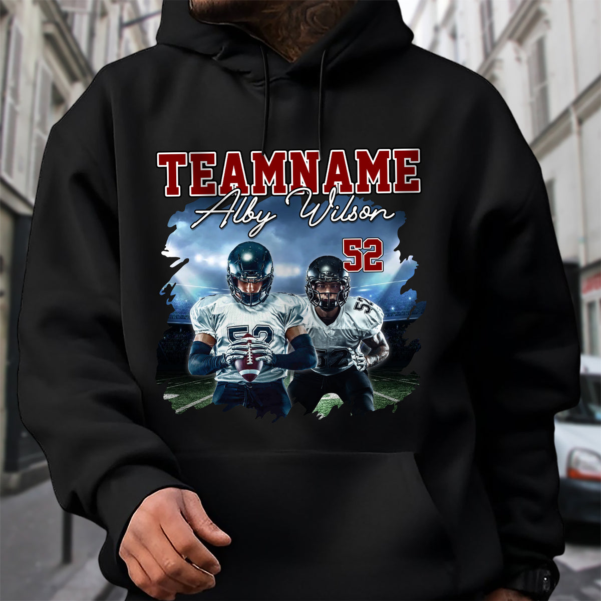 Custom Photo Bootleg Rap Tee Football Dark Shirt CH07 899456