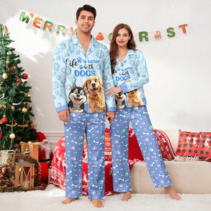 Custom Dog Name Life Is Better With Dogs 3D Effect Pajamas LM32 895929