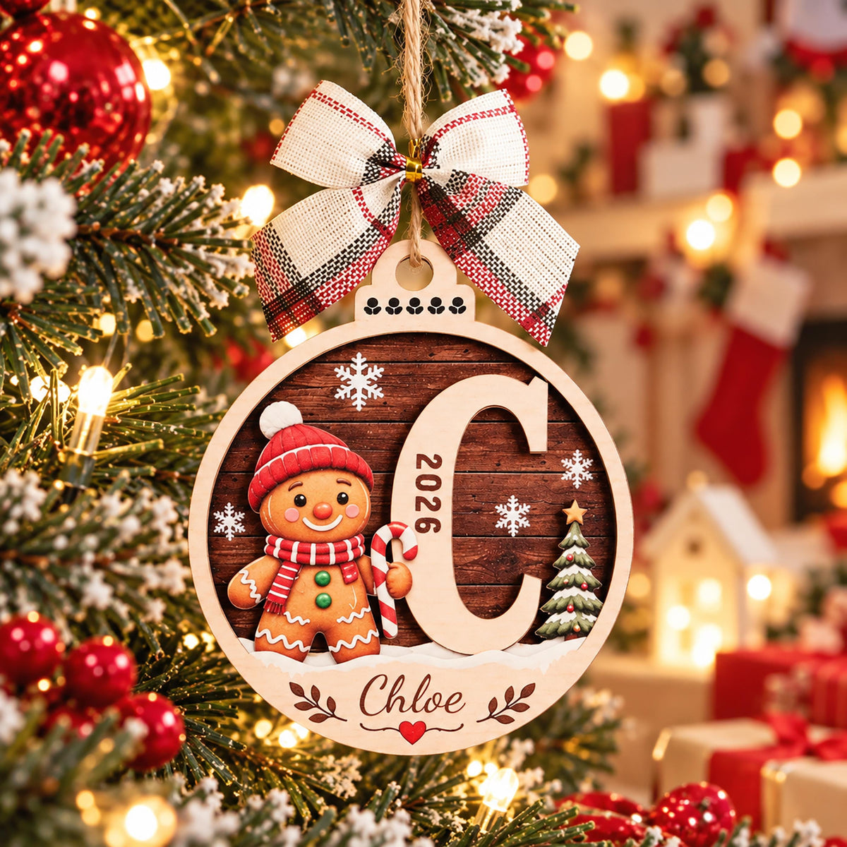 Personalized Initial Christmas 2 Layers Wooden Ornament, 2026 Keepsake Gift LM32 670493