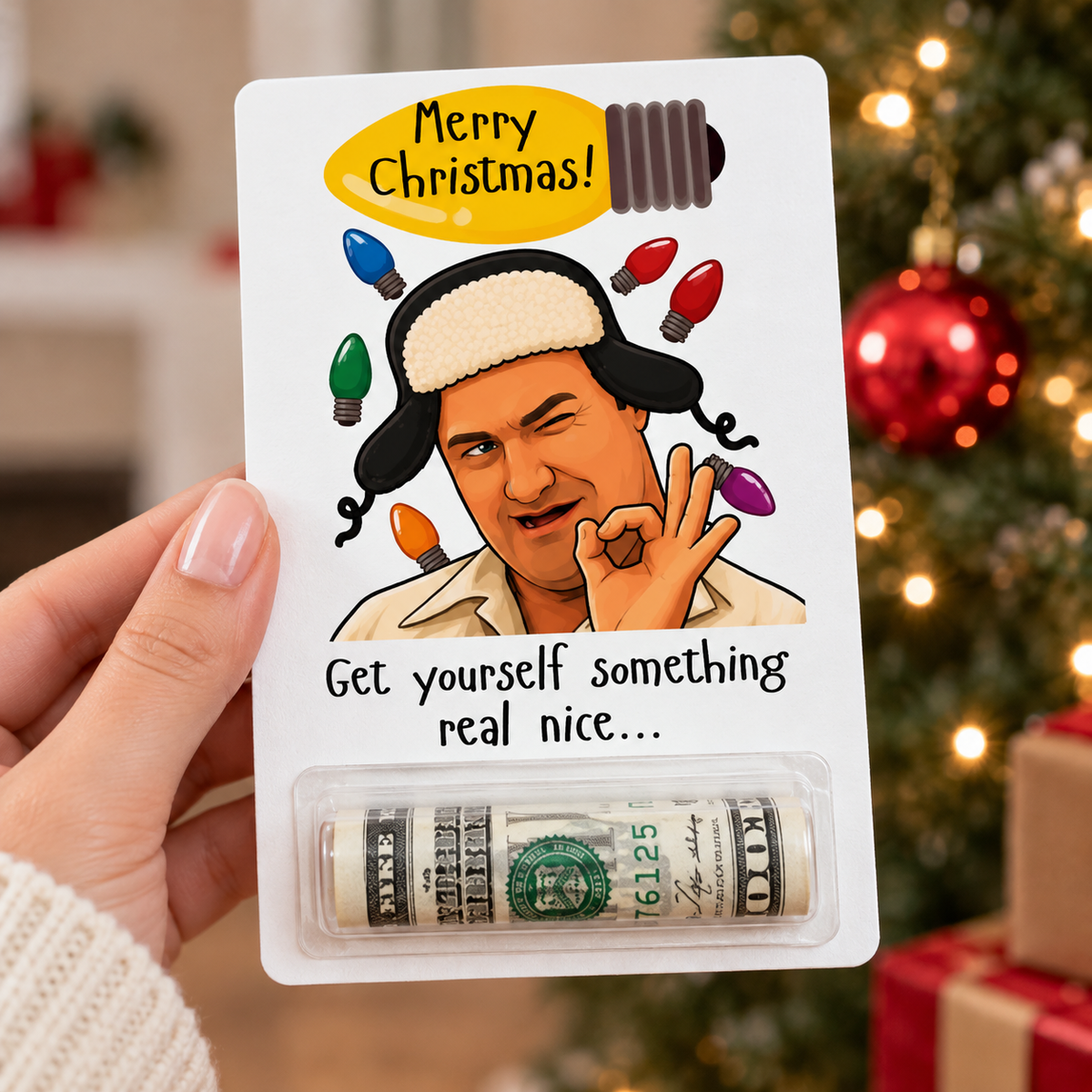 Get Yourself Something Real Nice - Merry Christmas Cousin Money Holder Card LM32 670155