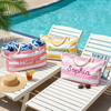 Custom Name Stripe Beach Tote Bag With Zipper - Summer Gift For Women, Mother's Day, Wife, Girlfriend HO82 902006