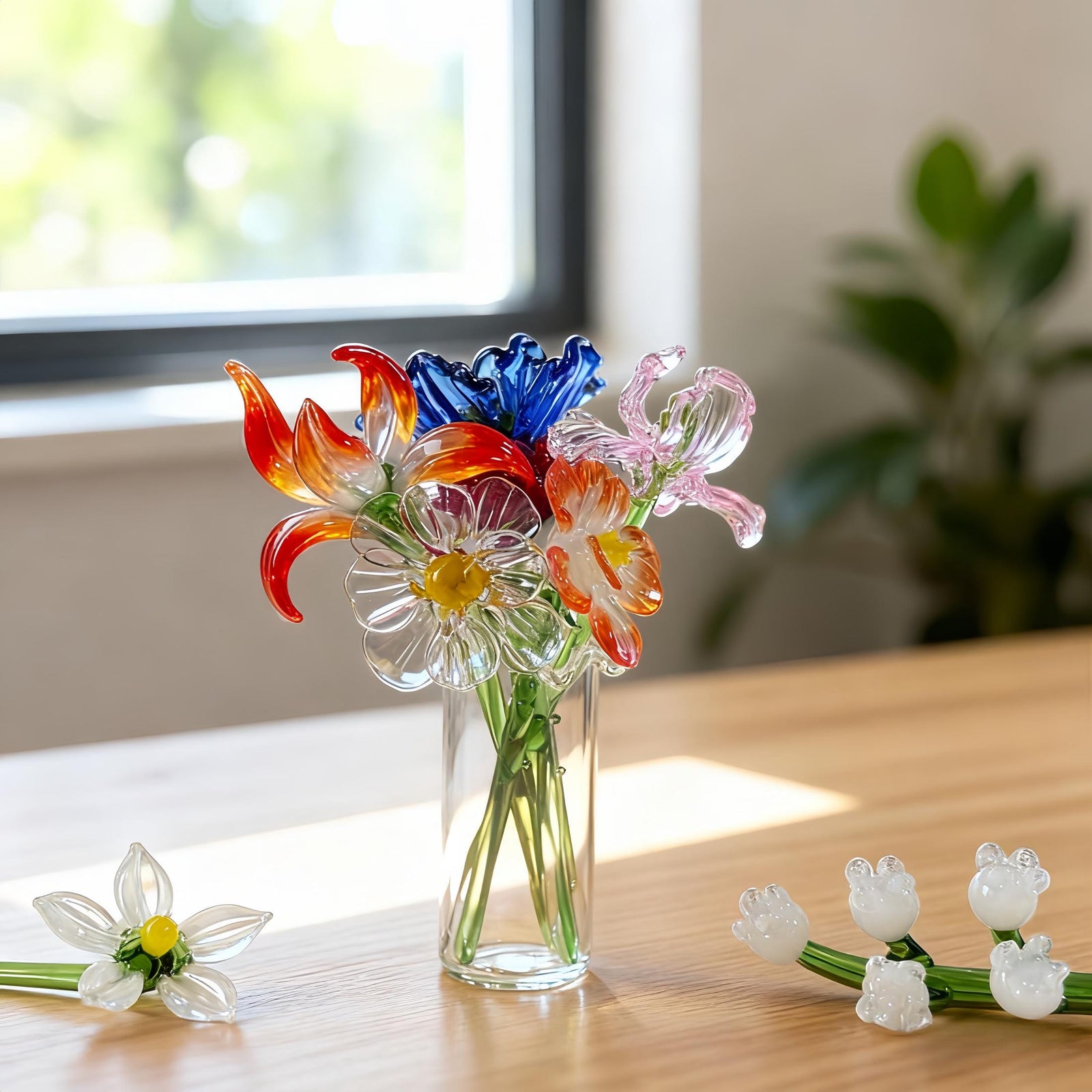 Personalized Stained Bouquet Glass Birth Month Flower - Christmas Gift for Mom/Grandma, Home Decor, Birth Flower LM32 897363