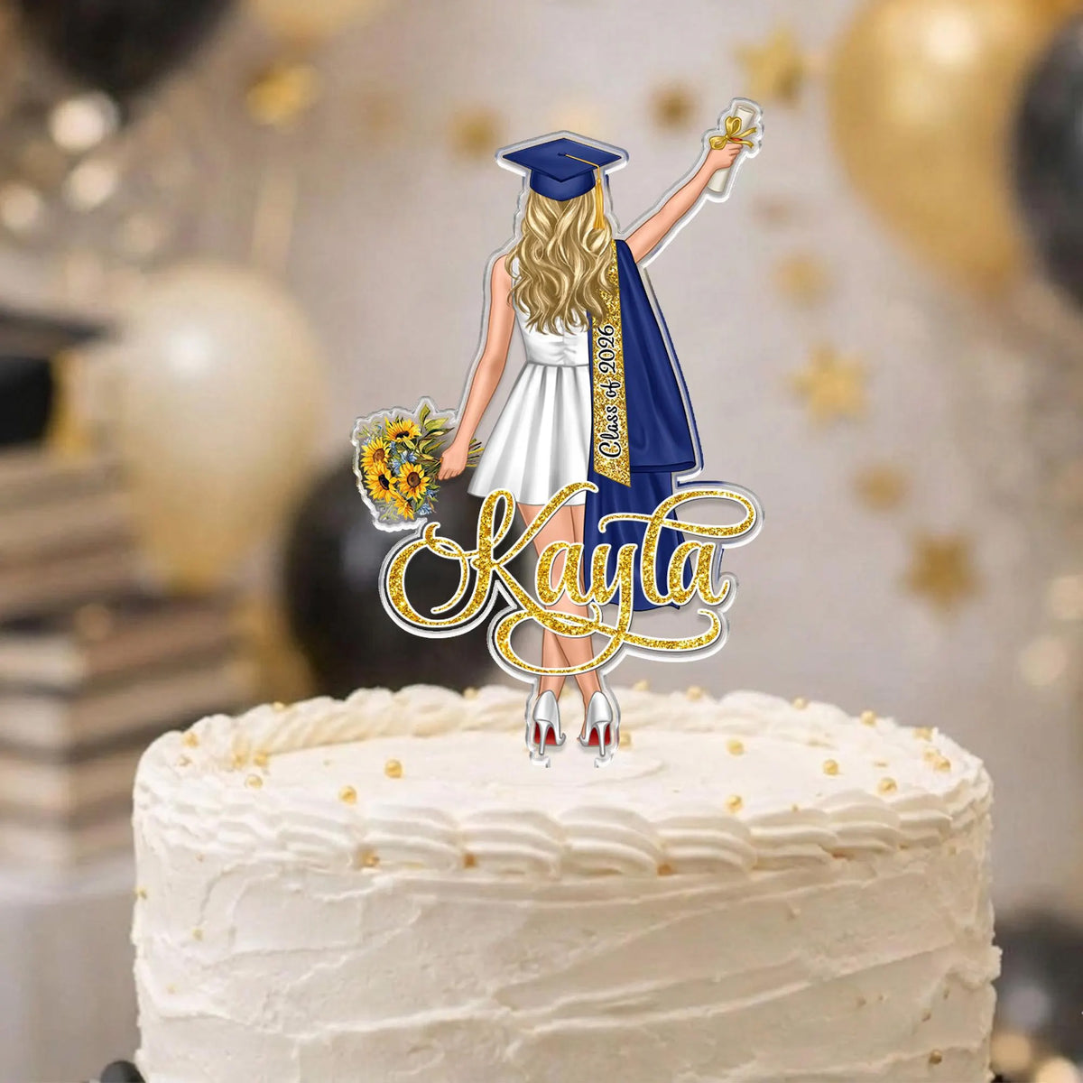 Personalized Congrats Graduation Cupcake Topper For Girls, Daughter, Sisters HO82 902094