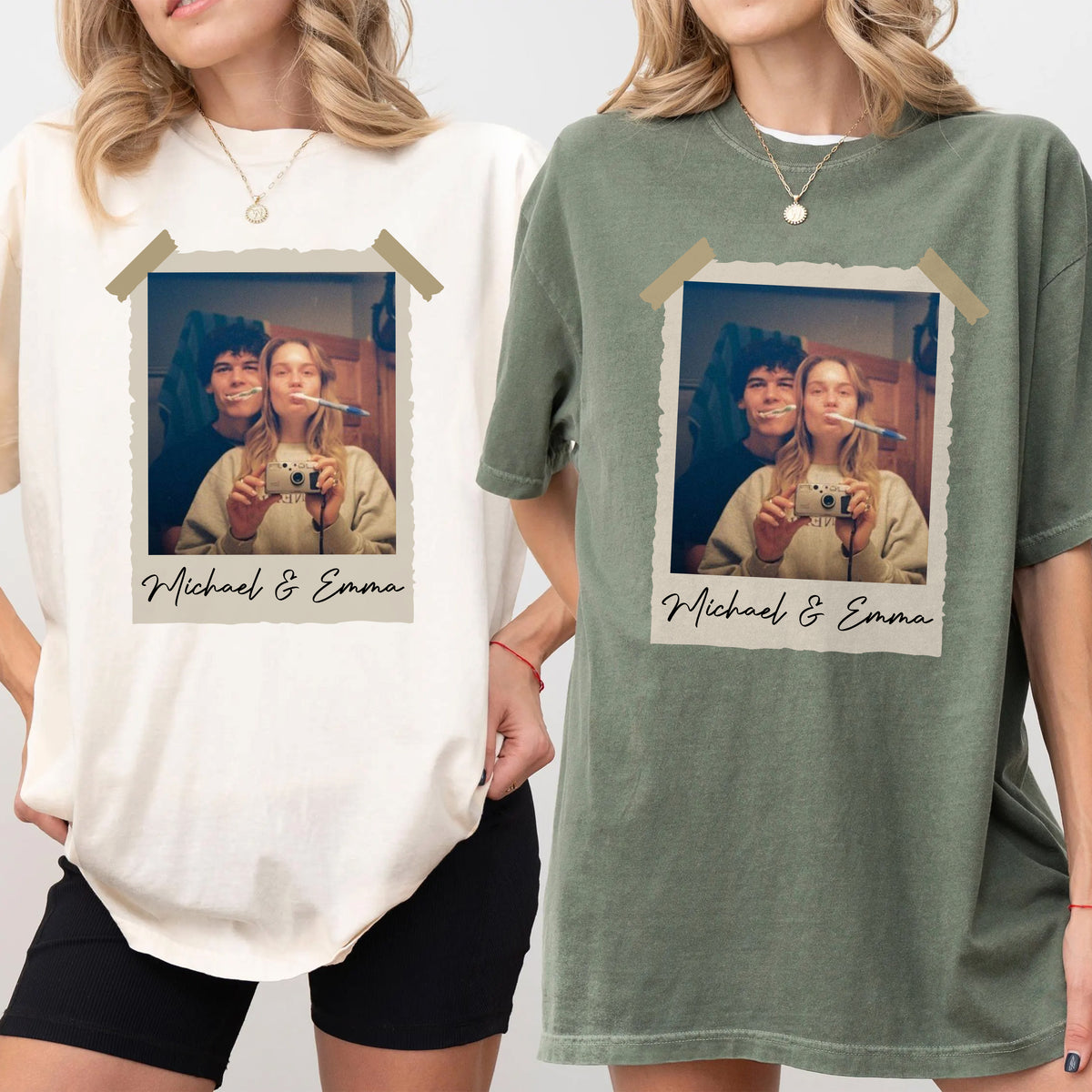 Custom Couple Photo Vintage 90s Comfort Color Shirt CH07 899390