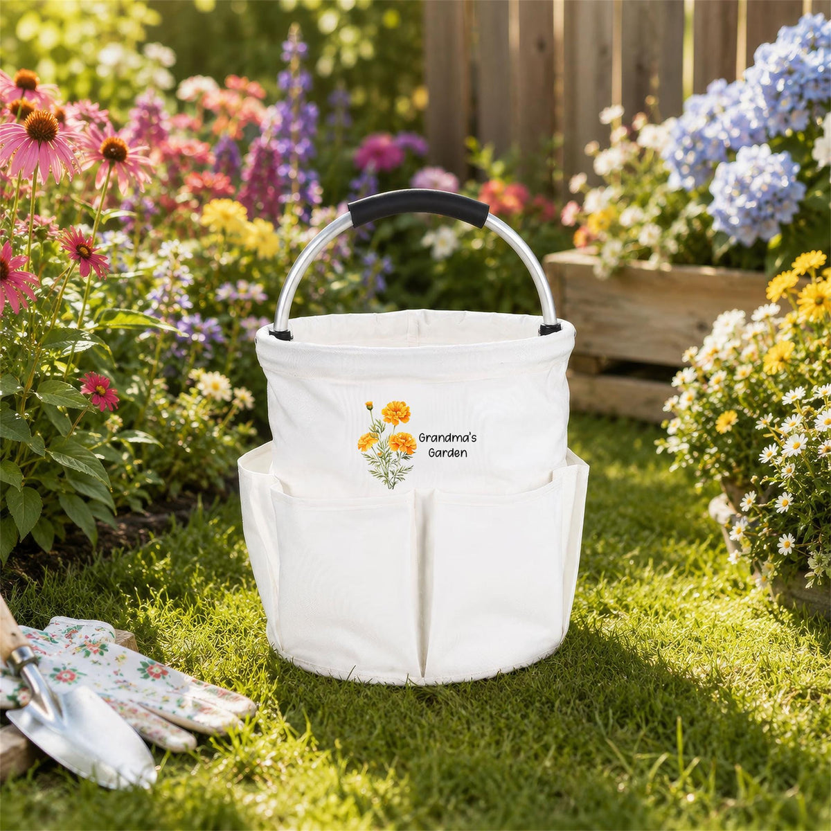 Personalized Flower Month Garden Tool Bag, Gift for Mom, Grandma, Gardener LM32 670179