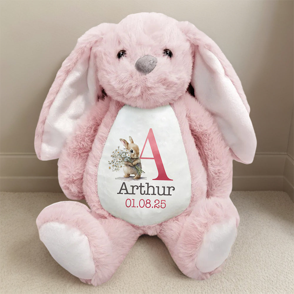 Custom Name Bunny Plush New Baby Gift, Baby Shower Gift From Family Members HA75 891980