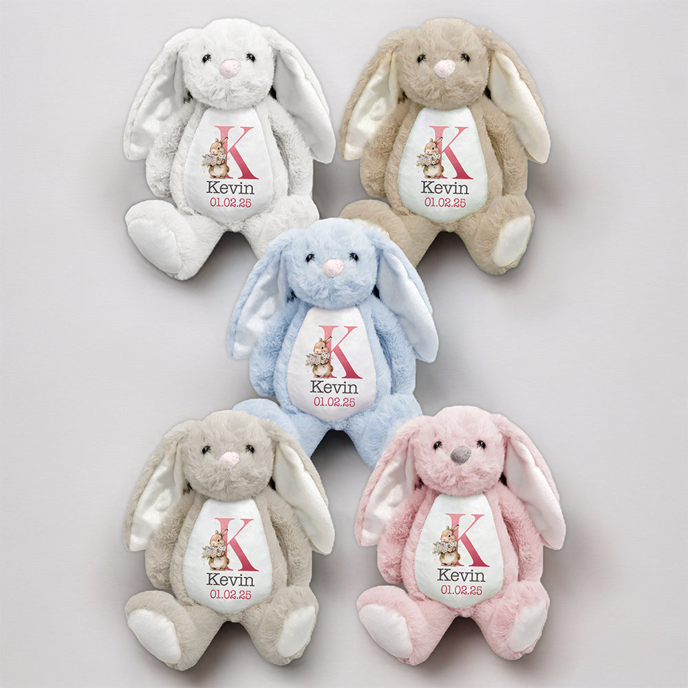 Custom Name Bunny Plush New Baby Gift, Baby Shower Gift From Family Members HA75 891980