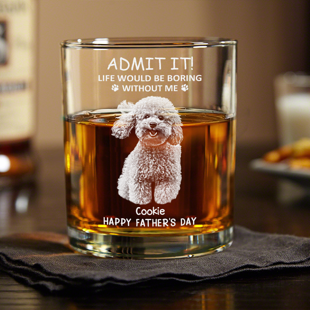 Custom Photo Life Would Be Boring Without Me Dog Cat Engraved Rock Glass HA75 891610