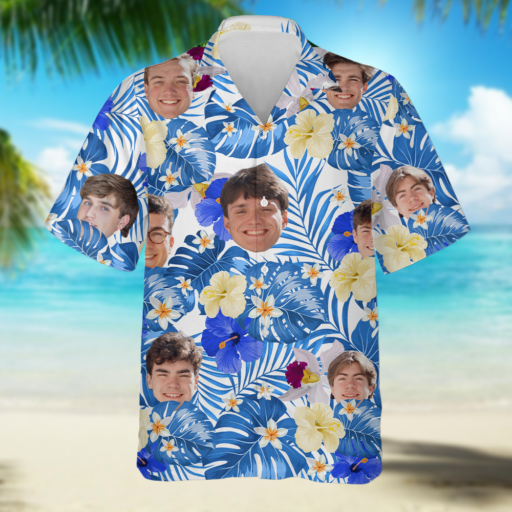 Custom Photo Man Face Hawaiian Shirt Summer Gift For Beer Lovers