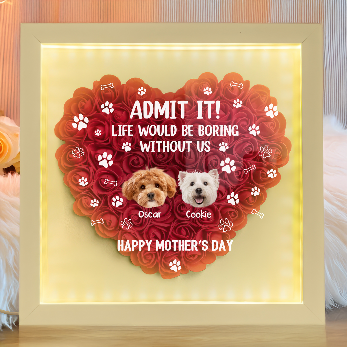Custom Photo Life Would Be Boring Without Me Dog Cat Flower Shadow Box HA75 892168