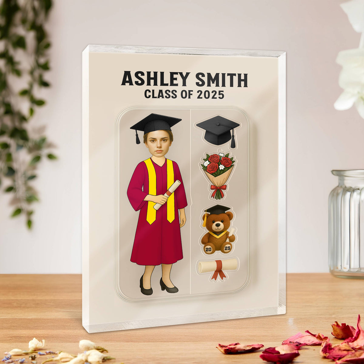 Custom Face Figure Acrylic Block Plaque, Unique Keepsake, Graduation Gift HA75 892330