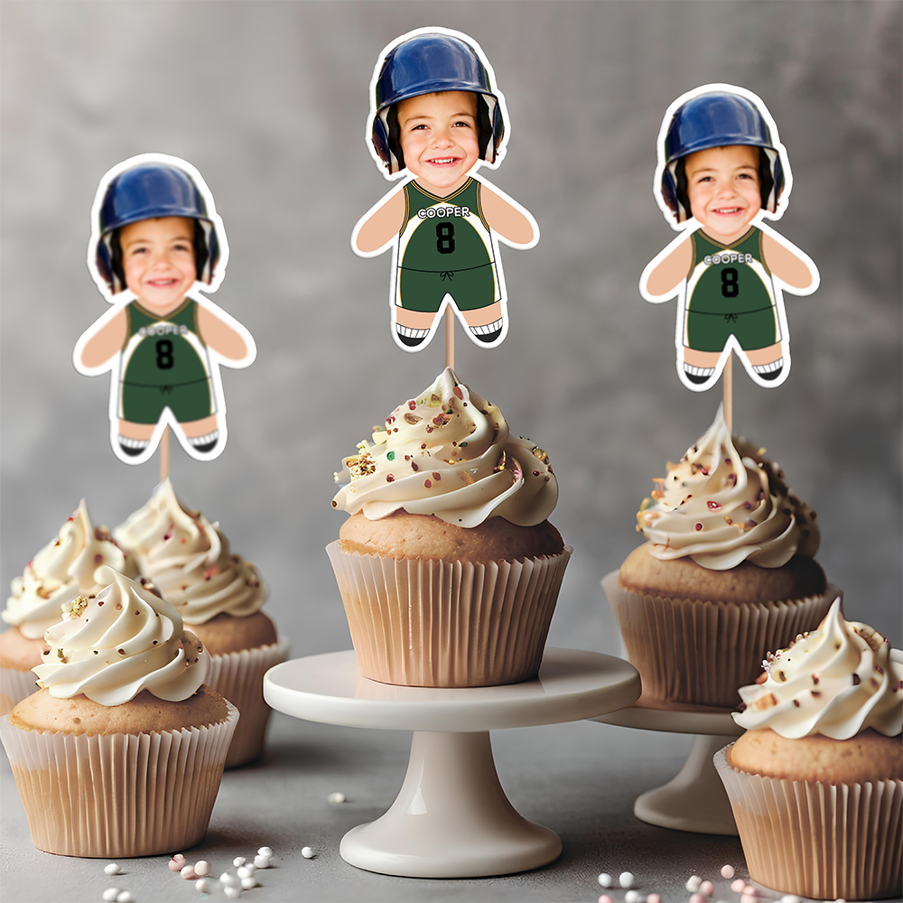 Custom Photo Basketball Team Decoration Cupcake Toppers HA75 892292