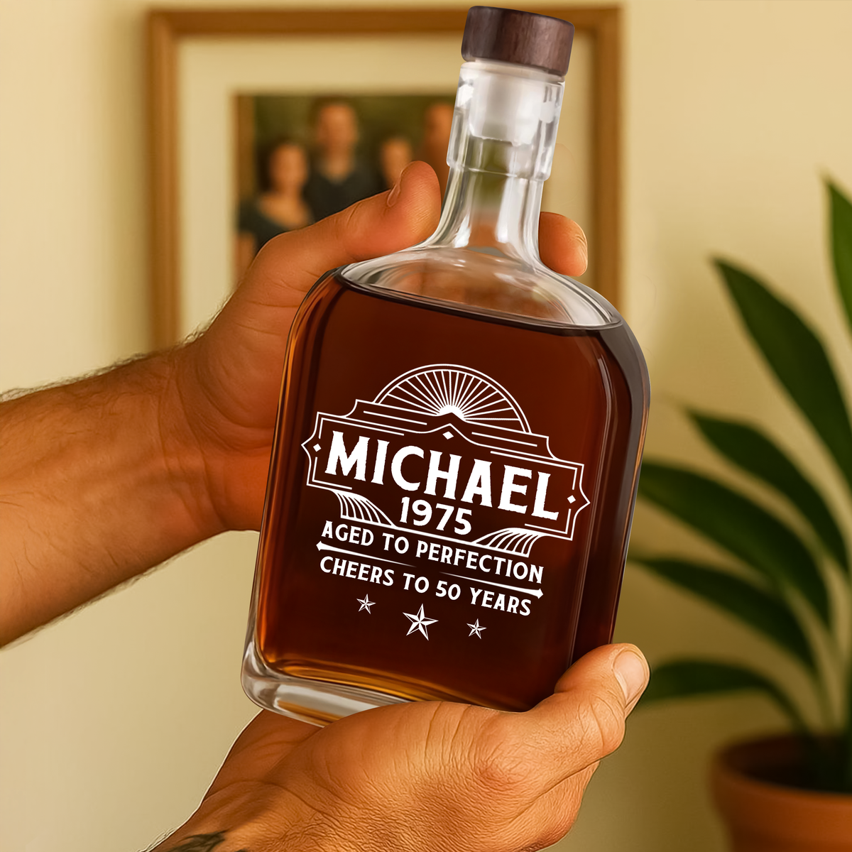 Custom Name Aged To Perfection Family Whiskey Bottle HO82 894064