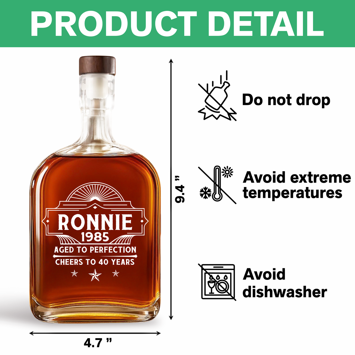 Custom Name Aged To Perfection Family Whiskey Bottle HO82 894064