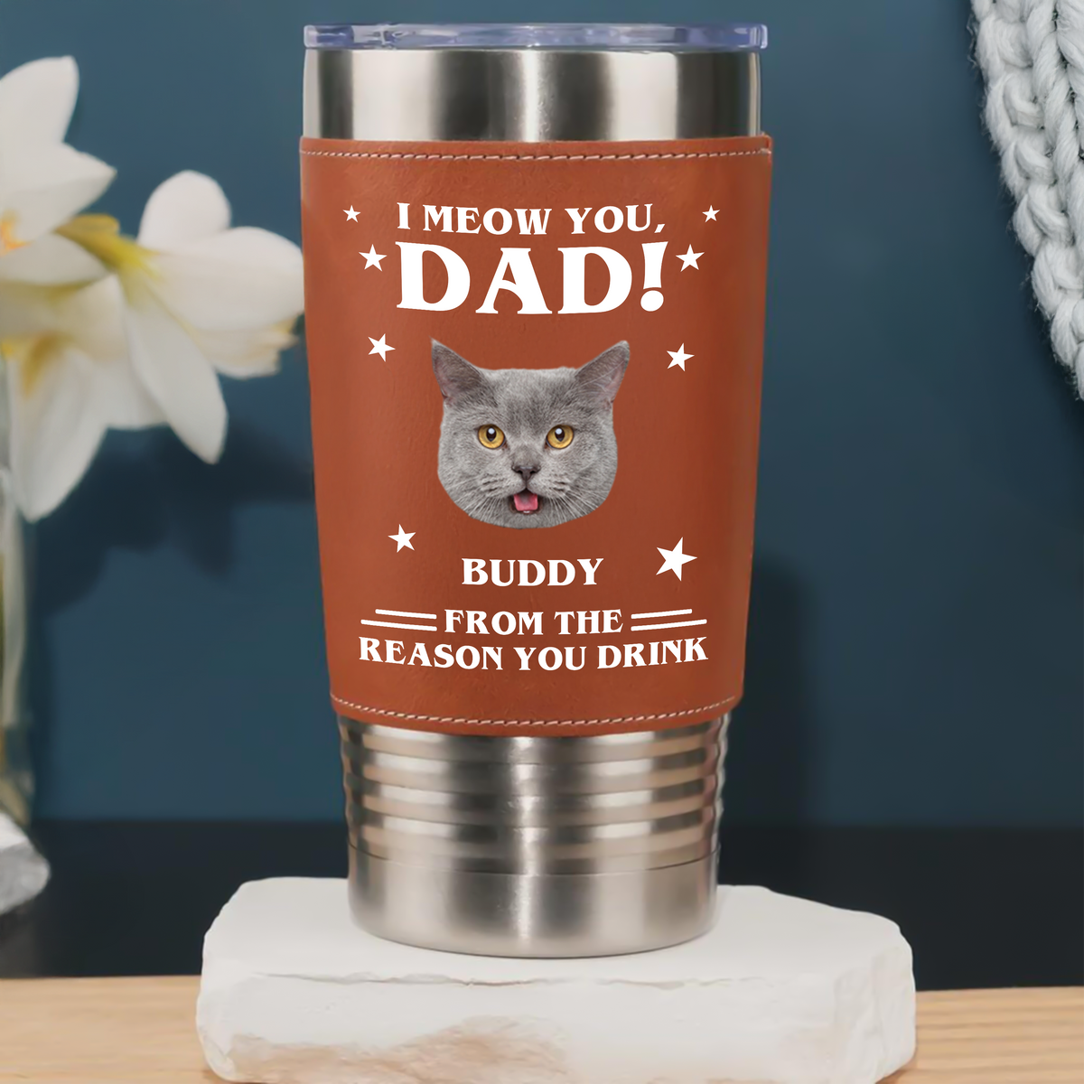Custom Photo We Meow You - Cat Tumbler Gift For Dad For Cat Dad HO82 894120