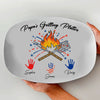 Custom Grandpa's Grilling Plate Independence Day Handprint Platter HO82 894206