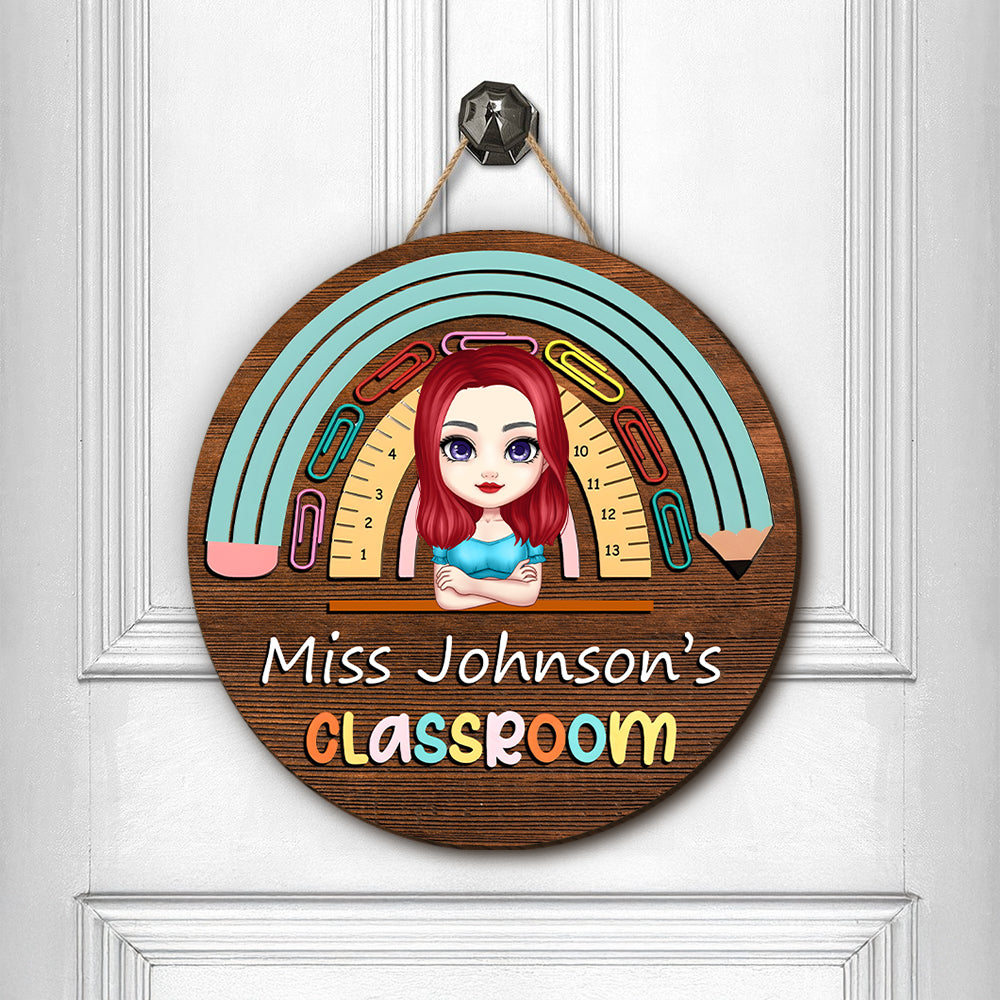 Welcome To My Classroom - Teacher Personalized Wood DoorSign Gift For Teacher HA75 892626