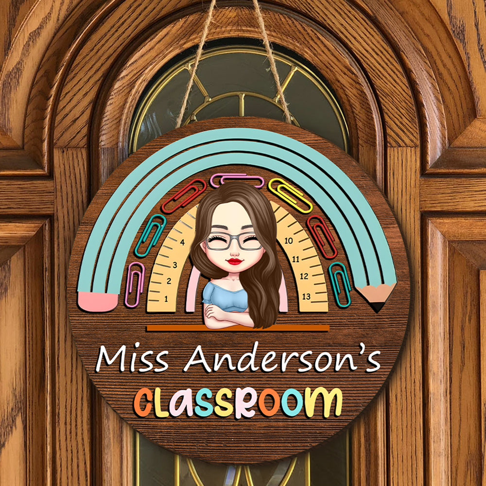 Welcome To My Classroom - Teacher Personalized Wood DoorSign Gift For Teacher HA75 892626