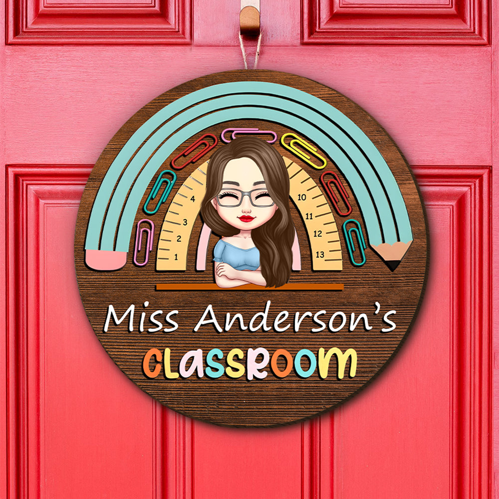 Welcome To My Classroom - Teacher Personalized Wood DoorSign Gift For Teacher HA75 892626