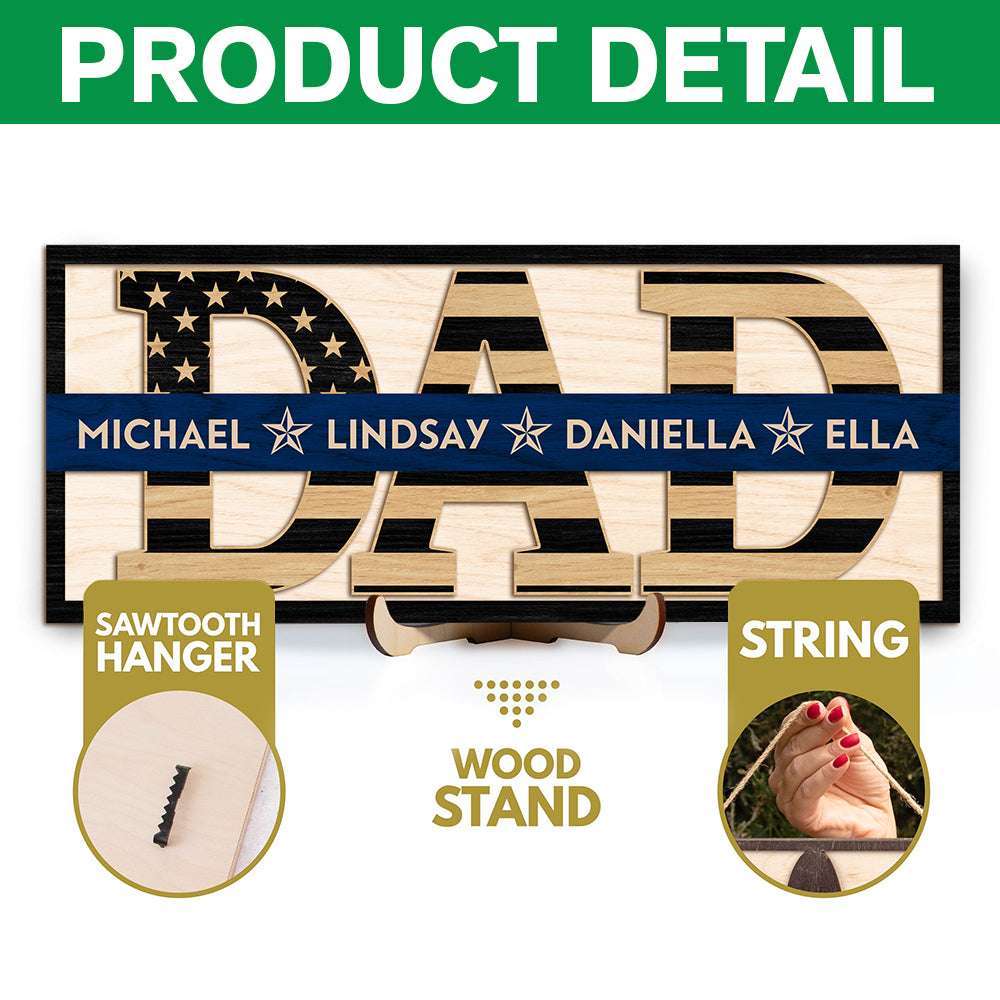 Personalized Keepsake For Beloved Job Lines Dad Wooden Sign LM32 893407