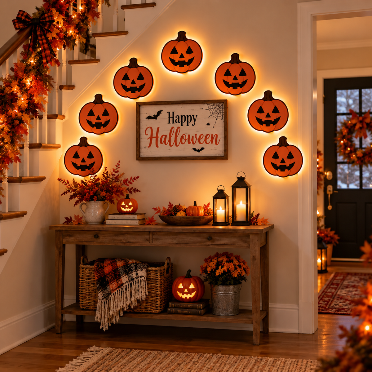 Lighted Pumpkin Wall Decor For Halloween HA75 921782
