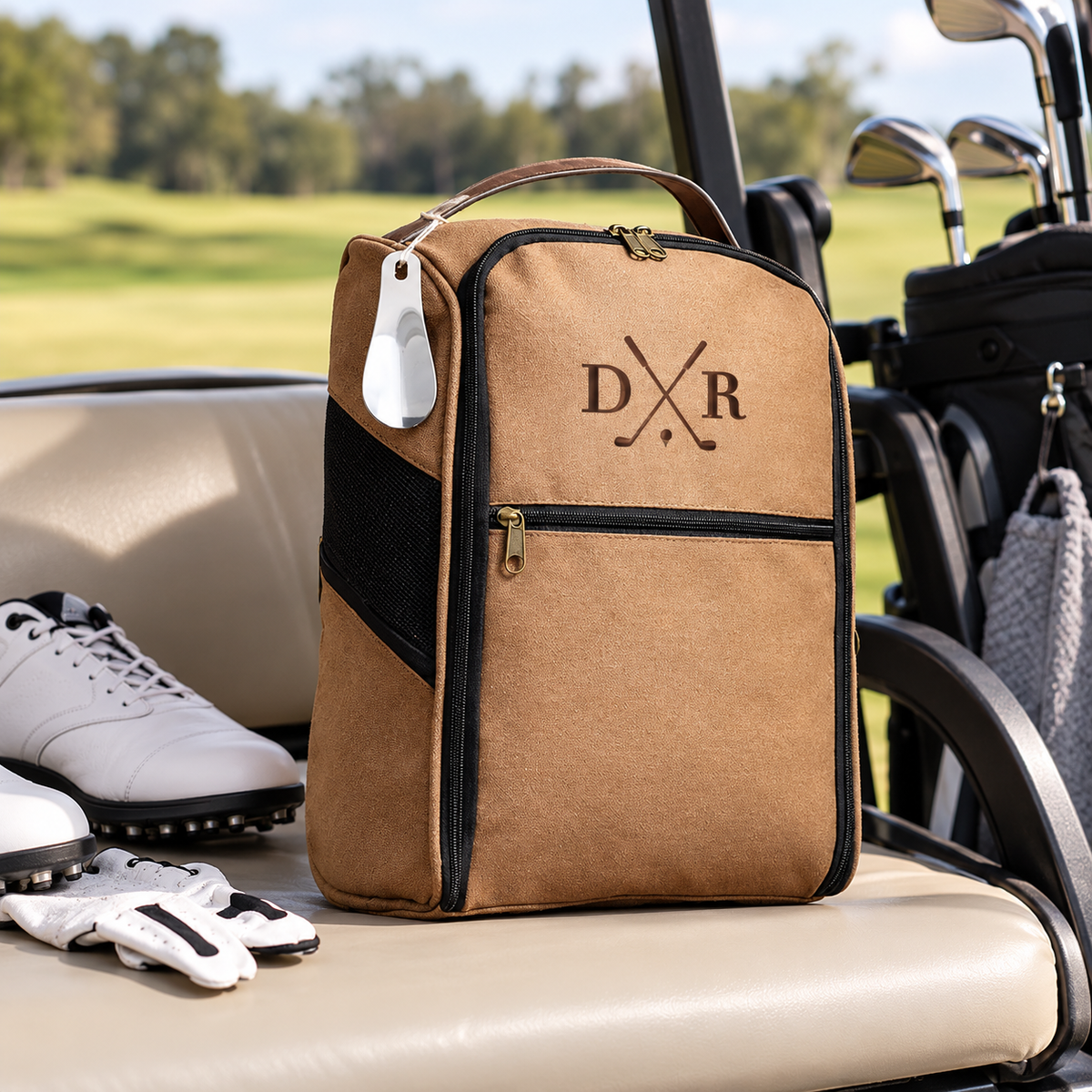 Custom Monogrammed Name Canvas Golf Shoe Bag Gift for Dad, Golfers, Golf-Loving LM32 670435