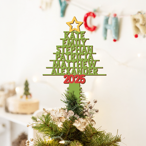 Custom Family Name Christmas Tree Topper For Christmas Holiday CH07 896852