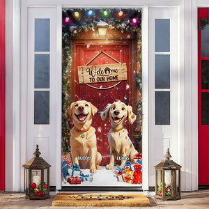 Custom Cute 3D Dog Welcome To Our Home Christmas Decoration Door Cover HA75 898086