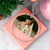 Custom Photo Always & Forever In My Heart Memorial Christmas Glass Ornament CH07 180180