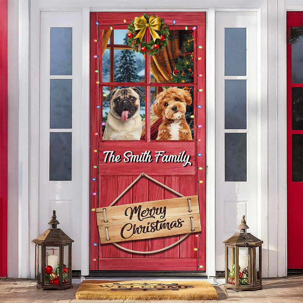 Custom Cute Photo Merry Woofmas Decoration Door Cover LM32 895679